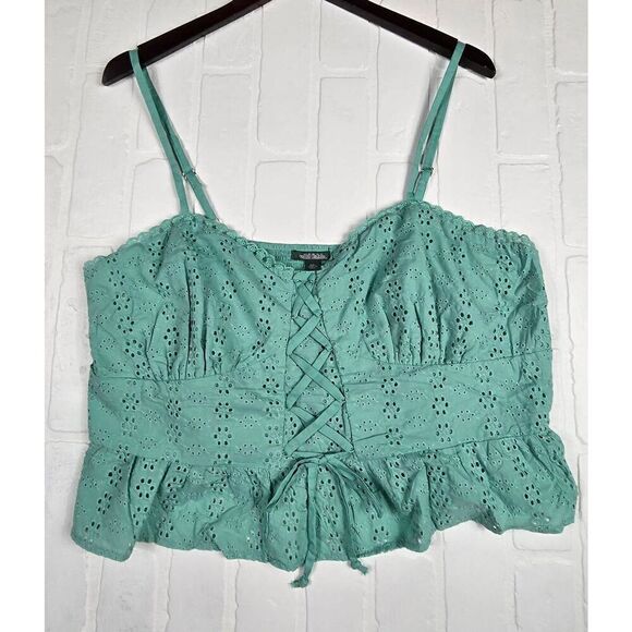 Wild Fable Lace up  Eyelet Crop Top XXL - Picture 1 of 3